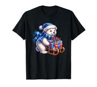 Orso Polare con Regali su Una Slitta nella Neve Maglietta