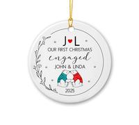 Orso polare Coppia Il nostro primo Natale Fidanzato Ornamento, Personalizzato Il nostro primo Natale Fidanzato Ornamento in Ceramica, Data Personalizzata & Nomi Coppia Orso Polare Nuovo Regalo di