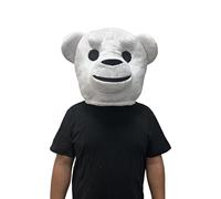 Orso polare Costume Orso Mascotte Maschera Animale Testa Adulto Halloween Vestito Bianco