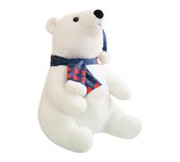 Orso polare di peluche - Giocattolo di peluche, simpatico orso da compagnia con sciarpa, per donne e ragazze, divano, comodino, soggiorno, camera da, cameretta dei bambini, decorazione per la