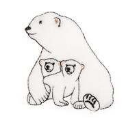 Orso Polare E Cucciolo Ricamato Motivo Termoadesivo O Toppa da Cucire Appliqué