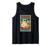 Orso polare Relax Carino Animale Vintage Rilassante Stampa Retro Canotta