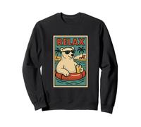 Orso polare Relax Carino Animale Vintage Rilassante Stampa Retro Felpa