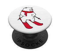 Orso polare Sciatore Sci Sport invernali PopSockets PopGrip Adesivo