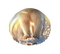 Orso polare sotto il sole Cuffia da a riutilizzabile - cuffia da a quotidiana a doppio strato impermeabile, elastica ed ecologica