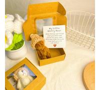 Orso Preoccupato in una Scatola, Il Mio Piccolo Orso Preoccupato Piccolo Orso Tascabile da Abbraccio Mini Orso Preoccupato con Carta Ispirazionale Regalo di Simpatia, Regali per Bambini Amici Famiglia