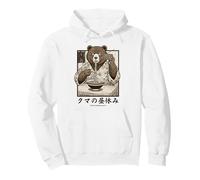Orso Ramen Giapponese Mangiare Tagliatelle Retro 70s Manga Felpa con Cappuccio
