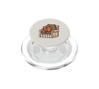 Orso rosa che legge in una poltrona per gli amanti dei libri PopSockets PopGrip per MagSafe