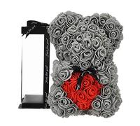 orso rosa,rosa orsacchiotto,orso rosa Artificial Flowers The Best gifts for women, gifts for girlfriend,gifts for her,birthday gift (gray)