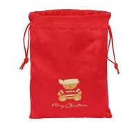 Orso rosso felice festa - Zaino piatto per bambini, facile da pulire, ideale per bambini di diverse età, comodo e versatile, qualità e resistenza, 26 x 1 x 34 cm