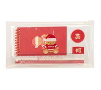 Safta Astuccio Orso Rosso Felici Feste – Per bambini, comodo e resistente 22,5 x 10,5 cm