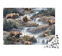 Orso scena selvaggia Rompicapo 1000 Pezzi In Colori Brillanti, Un Set Di Puzzle A Rompicapo Per Gioco Familiare Divertente E Impegnativo, Ideale Per Per Decorazioni Mura