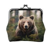 Orso Sfondi stampa Piccolo Sacchetto Bacio Blocco Coin Purse per le Donne Moneta Cambiamento Borsa, Portafoglio Carta di Credito