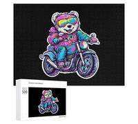 Orso sulla moto puzzle per adulti attività familiari giochi decorazione casa puzzle 500 PCS