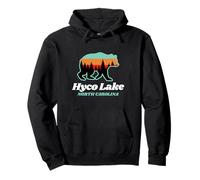 Orso Vintage retrò Hyco Lake North Carolina Felpa con Cappuccio