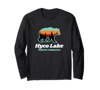 Orso Vintage retrò Hyco Lake North Carolina Maglia a Manica
