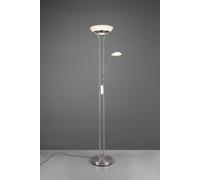 ORSON PIANTANA ACCIAIO SATINATO LED 6W 600lm, 3000K- 28W 3200lm, 3000K CON LAMPADA DA LETTURA CON FUNZIONE DIMMER ED ACCENSIONI SEPARATE H. 180CM