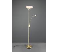 ORSON PIANTANA OTTONE SATINATO LED 6W 600lm, 3000K- 28W 3200lm, 3000K CON LAMPADA DA LETTURA CON FUNZIONE DIMMER ED ACCENSIONI SEPARATE H. 180CM