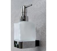 ORTA Sapone / Supporto IN Metallo Cromato + Vero Legno + Milchglas.