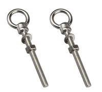 ORTAVA Viti ad anello lunghe, M10 x 120 mm, 2 viti ad occhio con rondelle e dadi esagonali, in acciaio inox 316 V4A A4, bulloni ad occhio per fissaggio e sospensione