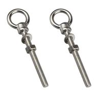 ORTAVA Viti ad anello lunghe M8 x 80 mm, 2 viti ad occhio con rondelle e dadi esagonali, viti a occhiello in acciaio inox 316 V4A A4, bulloni ad occhiello per fissaggio e sospensione