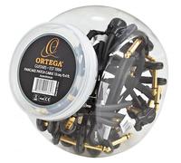 Ortega Guitars PU20-OTCPA-04 Display Box, con 20 Cavi Patch 1/4 ", 6.3 mm, a Testa Piatta Angolati, PVC, Nero