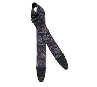 Ortega Guitars Tracolla in nylon per Chitarra - Nero, con teschio, 65 mm (OSN-65SKBK)