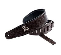 Ortega Guitars Genuine Leather Strap - Chitarra & Basso Acustici/Elettrici - Regolabile - Custom Series - Dark Brown Lizzy (OSCU-3)