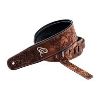 Ortega Guitars Genuine Leather Strap - Chitarra & Basso Acustici/Elettrici - Regolabile - Classic Series - Chestnut Tree (OSCL-2)