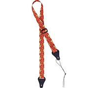 Ortega OUS-ORFL - Tracolla in nylon per ukulele, motivo floreale, larghezza: 3,7 cm, lunghezza: 135 cm, colore: Arancio