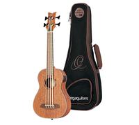 Ortega Guitars Travel Bass elettro-acustico - mancino - Serie Lizard - Ukulele Basso - include Gig Bag - Mogano (LIZZY-BS-GB-L)