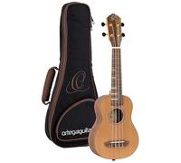 Ortega Guitars RUTI-SO Ukulele Soprano Serie Timber, Top in Massello di Cedro, Fondo E Fasce in Noce, Tastiera con Intarsi in Acero, Naturale
