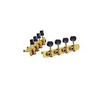 Ortega OTMMADLX-GO - Set di Meccaniche per mandolino, stile A e deluxe, con bottoni neri, oro