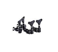Ortega OTMUB-GB - Set di Meccaniche per Ukulele basso, aperte, Colore: Nero Lucido