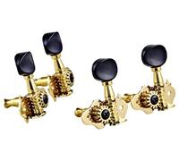 Ortega - Set di Meccaniche per Ukulele aperte, in ABS Nero, oro (OTMUKOG-GO)