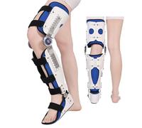 Ortesi Ginocchio Caviglia Piede, Tutore Di Protezione Immobilizzatore Completo Per Ginocchio Post-Operatorio Regolabile Per Osteoartrite, Strappi Al Menisco E Distorsioni,Right-L