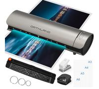 Orthland Plastificatrice A3 con 30 Pouches di Plastificazione per A3 A4 A5 A6 A7, 9 in 1 Caldo e Freddo Plastificatore con Taglierina e Arrotondatore per Ufficio Scuola Casa, 60S Riscaldamento Rapido