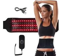 OrthoJointRelief Cintura per terapia della luce a infrarossi, 660 nm e 850 nm, cintura a infrarossi per sollievo dal dolore e recupero muscolare, livelli di intensità e massaggio con vibrazione