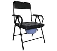 Orthologics™ Comodino pieghevole leggero per WC con secchio rimovibile e piedini antiscivolo, maniglie imbottite e sedile M5