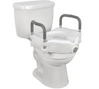 Orthologics™ Sedile WC rialzato con maniglie imbottite, alzata regolabile per anziani disabili adulti 10,2 cm con coperchio, alzata rialzata per sedile WC per adulti M11