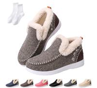 Orthopedic Fleece Slip-On Boots for Women,with Arch Support Winter Booties | Comfortable Non-Slip Ankle Snow Booties,Casual Flat Warm Indoor Outdoor Walking Shoes