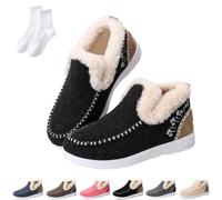 Orthopedic Fleece Slip-On Boots for Women,with Arch Support Winter Booties | Comfortable Non-Slip Ankle Snow Booties,Casual Flat Warm Indoor Outdoor Walking Shoes