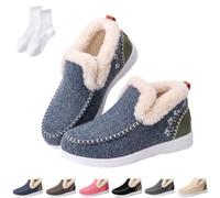 Orthopedic Fleece Slip-On Boots for Women,with Arch Support Winter Booties | Comfortable Non-Slip Ankle Snow Booties,Casual Flat Warm Indoor Outdoor Walking Shoes