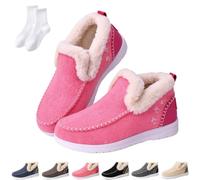 Orthopedic Fleece Slip-On Boots for Women,with Arch Support Winter Booties | Comfortable Non-Slip Ankle Snow Booties,Casual Flat Warm Indoor Outdoor Walking Shoes