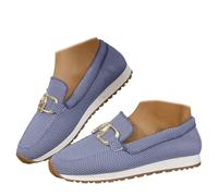 Orthopedic Sneakers for Women 2026 Women's Casual Loafers Lightweight Penny Work Loafer Slip On Shoes with Arch Support Business Non-Slip Walking Boat Shoes (Blue,38)