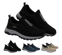 Orthopedic Walking Shoes Hiking Shoes Slip-On Outdoor Sneakers Men's Comfortable Waterproof Orthopedic Walking Shoe (Black,37)