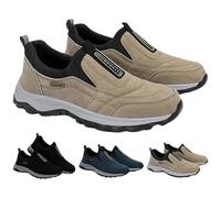 Orthopedic Walking Shoes Hiking Shoes Slip-On Outdoor Sneakers Men's Comfortable Waterproof Orthopedic Walking Shoe (Khaki,42)