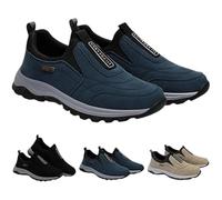 Orthopedic Walking Shoes Hiking Shoes Slip-On Outdoor Sneakers Men's Comfortable Waterproof Orthopedic Walking Shoe (Blue,44)