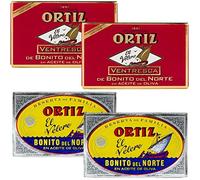 Ortiz Premium Combinazione di Ventresca e Reserva De Familia Bonito Del Norte 4 Pack By Seafood Aficionado