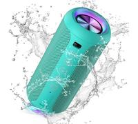 Ortizan X10 Cassa Bluetooth Portatile Cassa Altoparlante Bluetooth 5.3 Waterproof IPX7 Con Luce,Fino a 30h di Autonomia, 3 Effetti Sonori Stereo Hi-Fi Bassi, Vivavoce Microfono-Con AUX, TF(blu-verde)